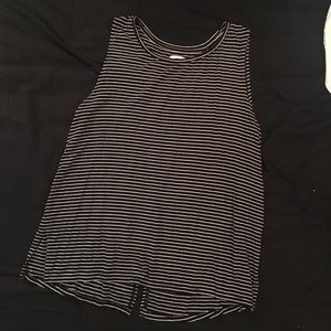 Old Navy Open Back Black and White Stripe Tank Top